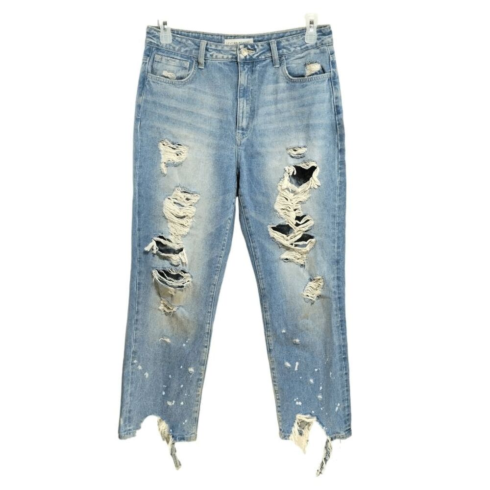 Flying Monkey Distressed High Rise Boyfriend Ankle Jeans Destroyed Jr Sz 13